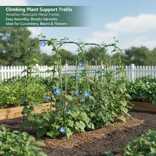Support plante en forme U pour aménager un potager vertical de tomates et concombres