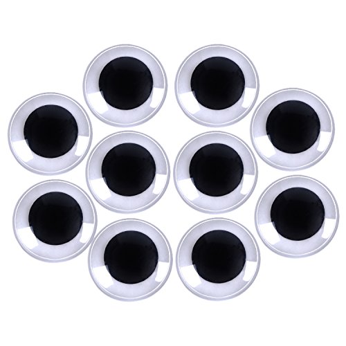 eBoot 40 mm Black Wiggly Googly Eyes with Self-Adhesive, 10 Pieces