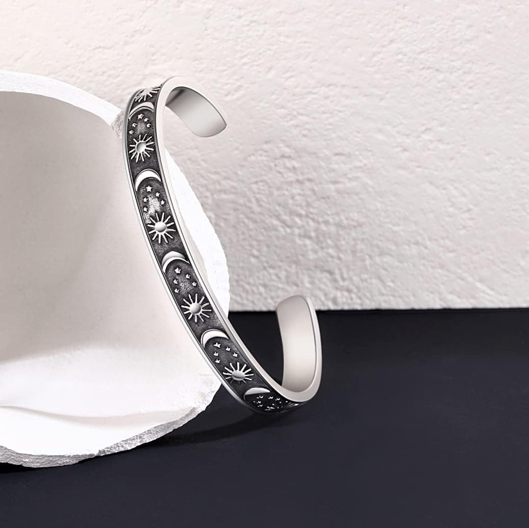 TONY & SANDY Inspirational Bracelets for Women Teen Girls Personalized Gifts for Daughter Granddaughter Mom Sister Friends Stainless Steel Engraved Cuff Birthday Easter Christmas - Image 3