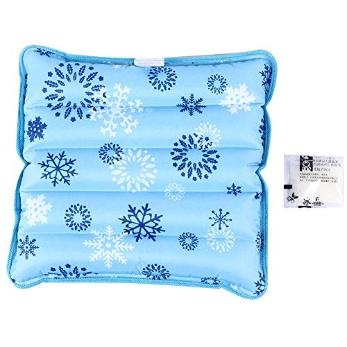 Ymiko Water Pillow Cool, Thickened Ice Pillow Soft Water Cushion Cooling Cushion for Home Travel(Dark Blue Snowflake) Water Pillow