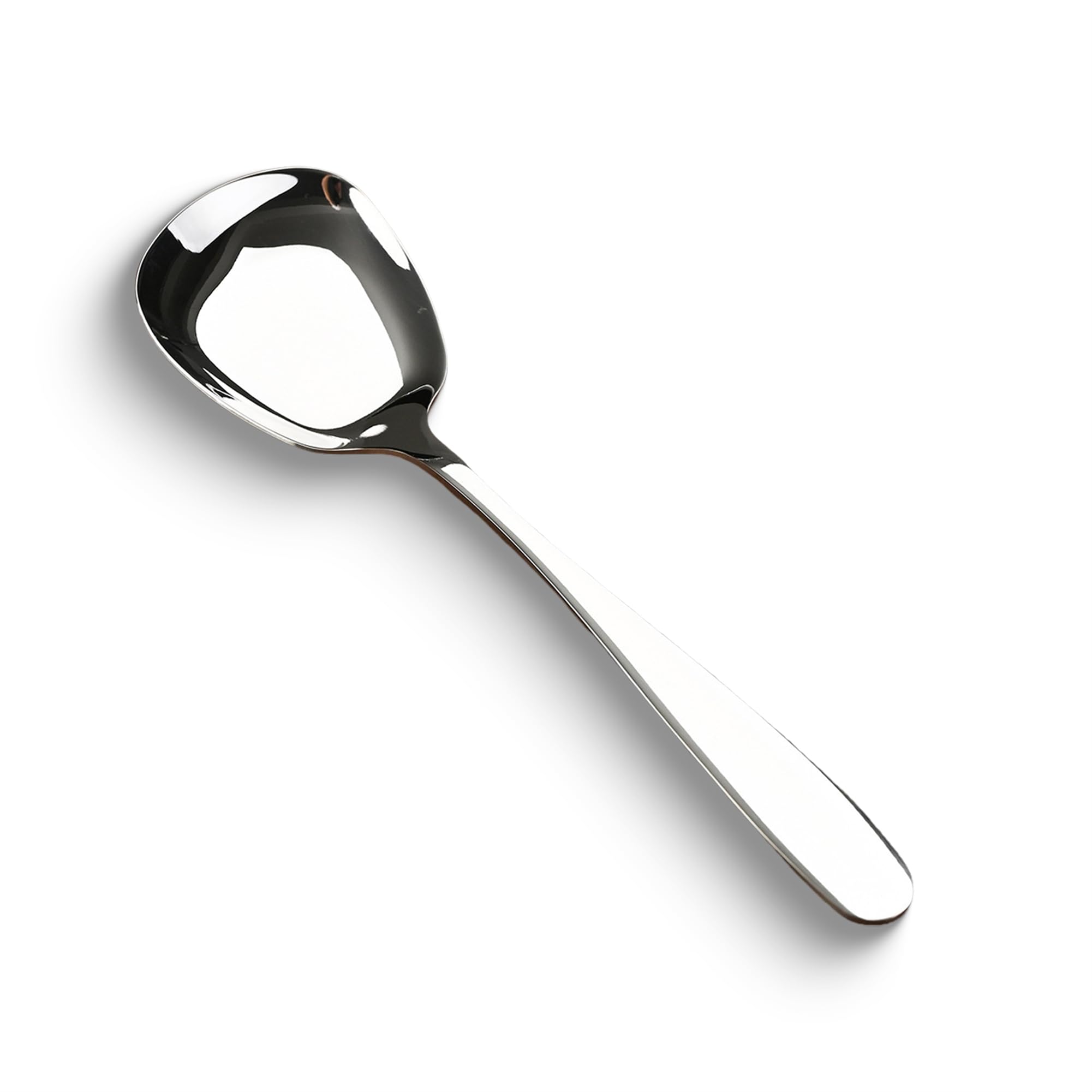 Square Head Stainless Steel Spoons, Square Head Serving Spoons 304 Stainless Steel, Rice Spoons, Soup Spoons, Ice Cream Spoons (1Pcs,M)