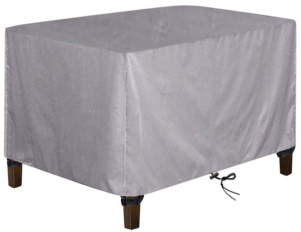 QIANC Garden Furniture Covers Waterproof,Windproof, Anti-UV, Tear-Resistant 420D Oxford Fabric rectangular Rattan Patio Furniture Covers-Silver_200x100x100cm