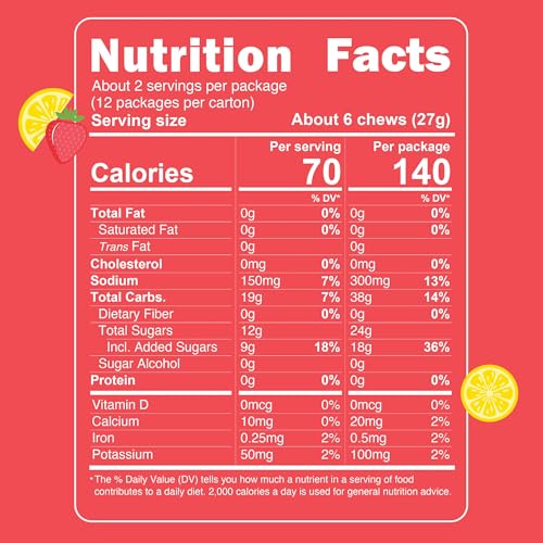 Image of Noogs Sour Energy Chews, Strawberry Lemonade Caffeinated Electrolyte Energy Gummies, 50mg Green Tea Caffeine, Sour Candy Flavored Alternative to Running Gels, Vegan & Gluten Free, 12 Pack