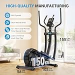 THERUN Elliptical Exercise Machine, Elliptical Machine for Home w/Whisper-Quiet Magnetic Driving System, Elliptical Training Machines w/ 15.3" Stride, 16 Resistance Levels, 8KG Flywheel - Image 4