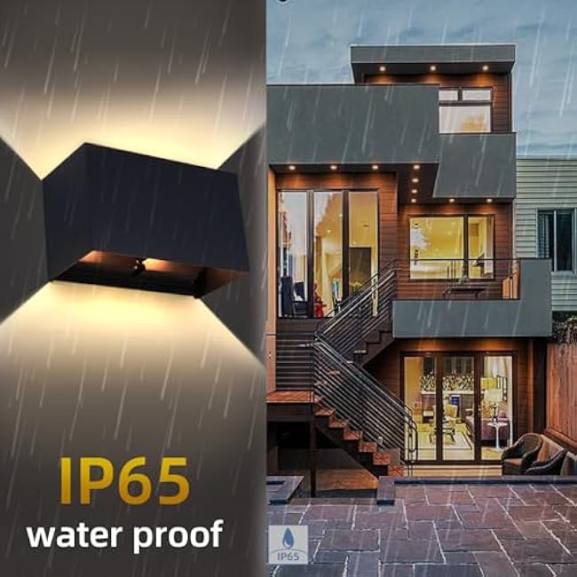 KICAAO 2 Pack Modern Wall Sconce 16W, IP65 Waterproof LED Modern Outdoor Wall Light Fixtures Suitable for Indoor and Outdoor, Replaceable G9 LED Bulb,Adjustable Light Angle(Warm Light 3000K)