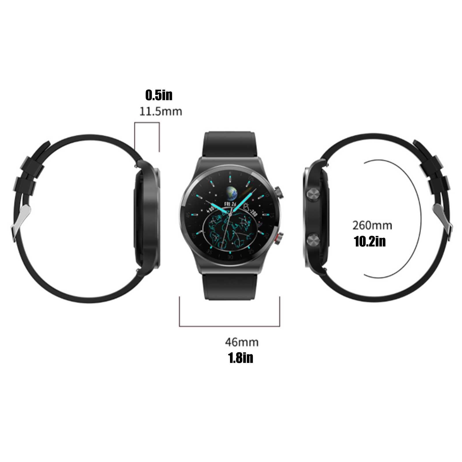 Inteligentny zegarek dla mężczyzn? Kobiety Podwójny tryb Bluetooth Monitorowanie snu Bransoletka sportowa 1.3 '' Okrągły okrągły ekran dotykowy Hd Zegarek elektroniczny Prezent
