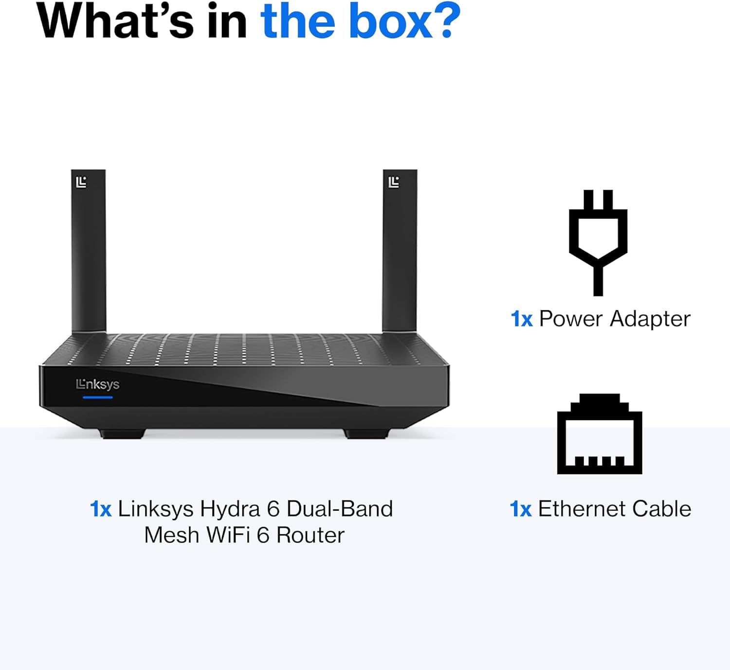 Linksys AX2200 | Dual-Band Mesh WiFi 6 Router | 2.2 (AX2200) Speeds | Connect 15+ Devices | 1500 Sq Ft Coverage | 2024 Release, Black