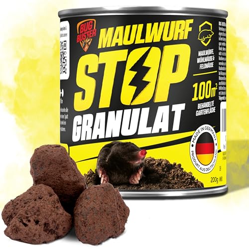 BUG BUSTER Maulwurf Vertreiber Steine - 5 4% Geraniol + 2 7% Lavandin - Effektiv Maulwürfe Wühlmäuse und Ratten vertreiben