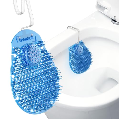 Spargos 12-Pack Rim Hanger Toilet Bowl Cleaner & Urinal Screen All-in-One | Ocean Breeze Splash Guard | Each Lasts 14 Days (5-Month Supply) | Commercial & Home Deodorizer | Gloves Included