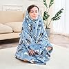Softan Kids Snuggies Wearable Fleece Blanket with Sleeves & Foot Pocket for Kids Boys Girls, Lightweight Soft Blanket,Shark #5