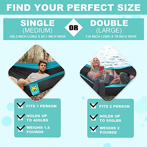 Camping Hammock Double & Single Portable Hammocks with