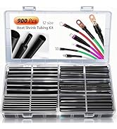 Antonki 900 Pcs Heat Shrink Tubing Kit, 2:1 Ratio Electrical Cable Wire Heat Shrink Wrap Tubing, ...