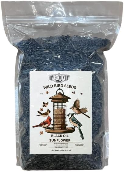 Black Oil Sunflower Seed Bird Seed - 10 lbs Bag Ideal for Wild Bird Feeding and Bird Feeders