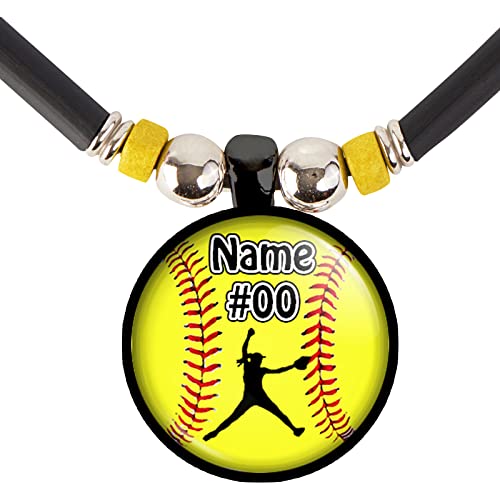 Softball Pitcher Charm Necklace- Girls And Women's Softball Pendant Jewelry - Customized Softball Necklace With Name And Number- Perfect For Softball Players, Softball Moms, Softball Teams And Coaches #TOP30