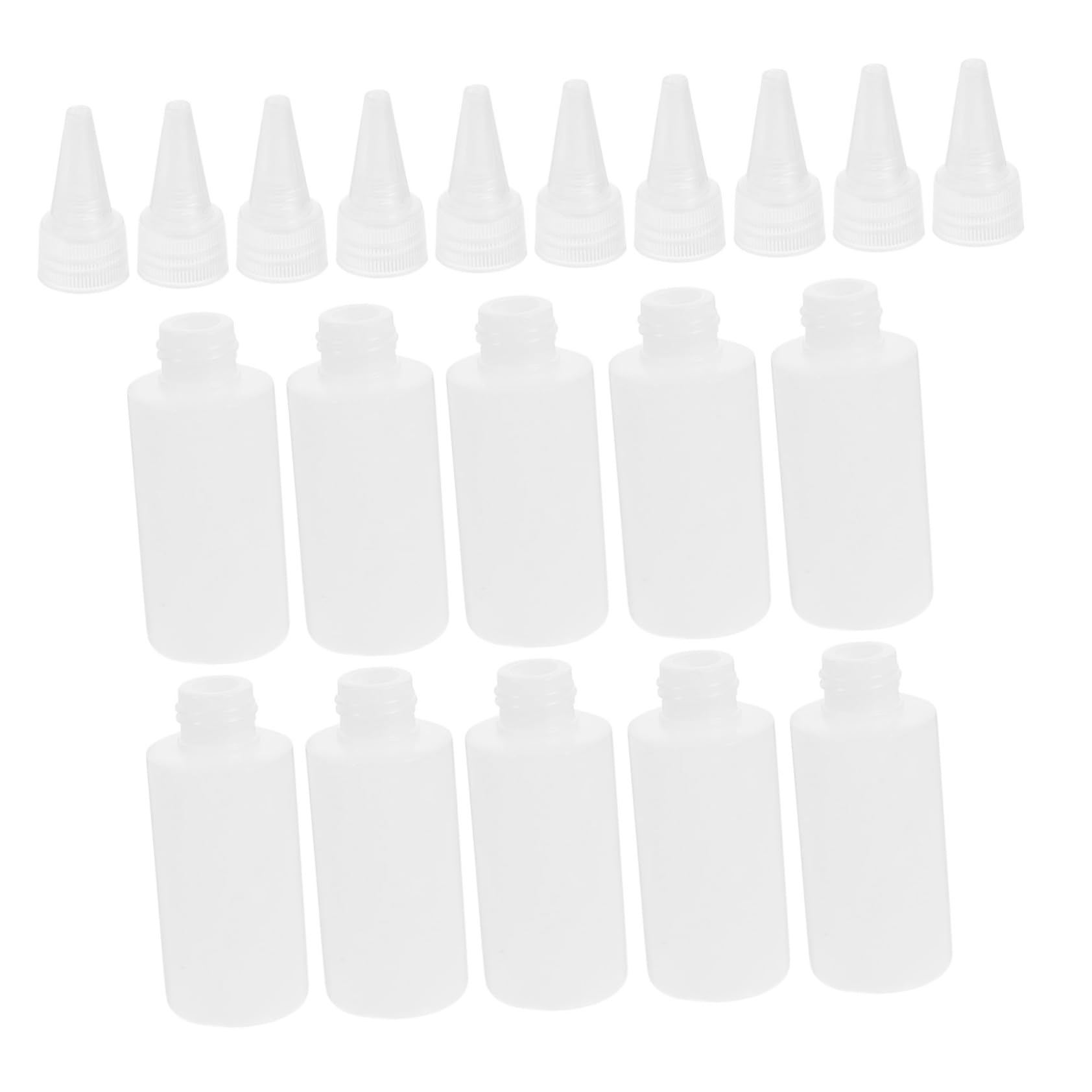 NUOBESTY Plastic Dispensing Bottles 60ml Pigment Bottles Squeeze Tip for Diy Craft Glue Silicone Sealant