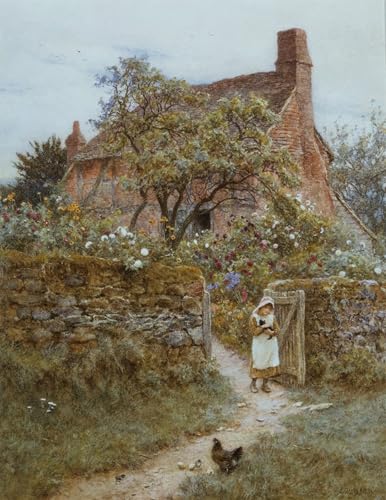 Lienzo Modernos Cuadro Famosa Pintura el gatito negro de helen allingham Decoraciones Hogar 60x90