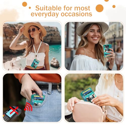 Credit Card Holder Slim Wallet, Elephant RFID Wallet Women Front Pocket Small Card Holder, Travel Cute Funny Thin Card Case ID Window PU Leather RFID Blocking Card Organizer Gift Girl Ladies3