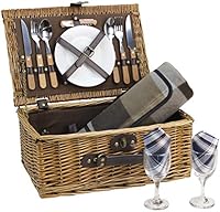 Algopix Similar Product 7 - Wicker Picnic Basket for 2 Persons with