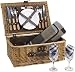 Wicker Picnic Basket for 2 Persons with Cutlery Service Set, Willow Hamper Supplies Kit Best Gift for Father Mother Outdoor Party