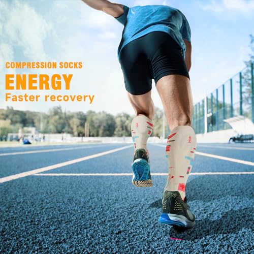 Image of bropite Compression Socks for Women &Men Circulation-Support Knee High Socks 20-30 mmhg-Best for Running,Medical,Nurse,Travel