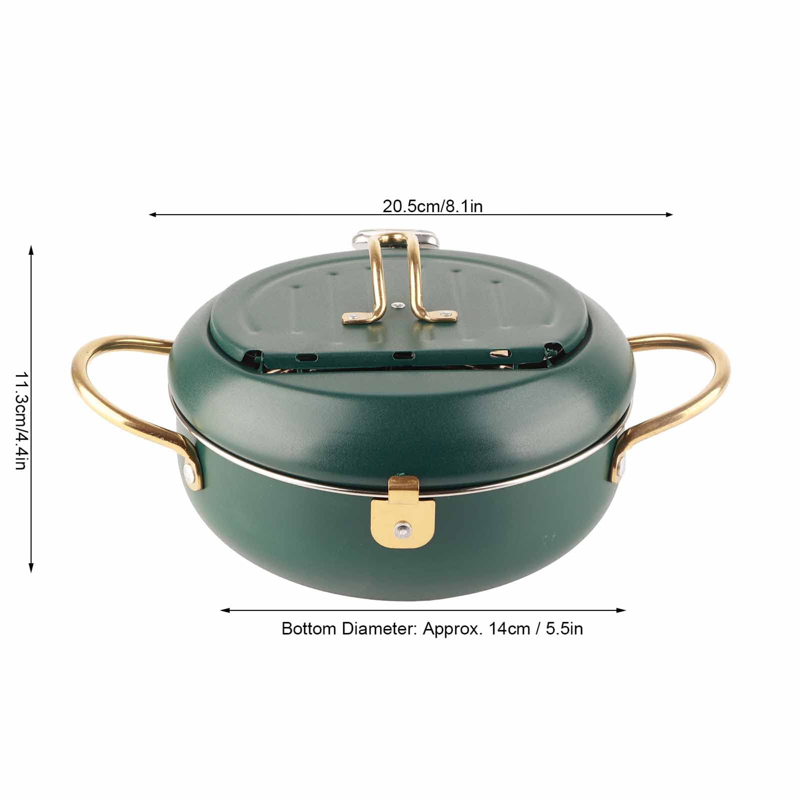 Deep Fryer Pot, Deep Frying Pot, Stainless Steel Deep Fryer Pot With Basket With Thermometer,Lid And Oil Drip Drainer Rack for Kitchen French Fries, Chicken Etc