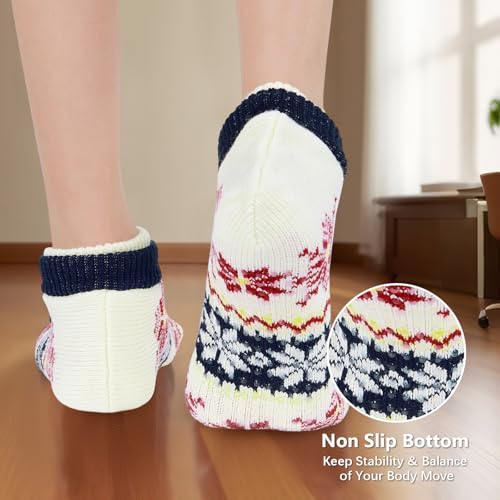 Image of American Trends Slipper Socks for Women Non Slip Christmas Socks Comfy Warm Winter Grippy Socks with Grippers