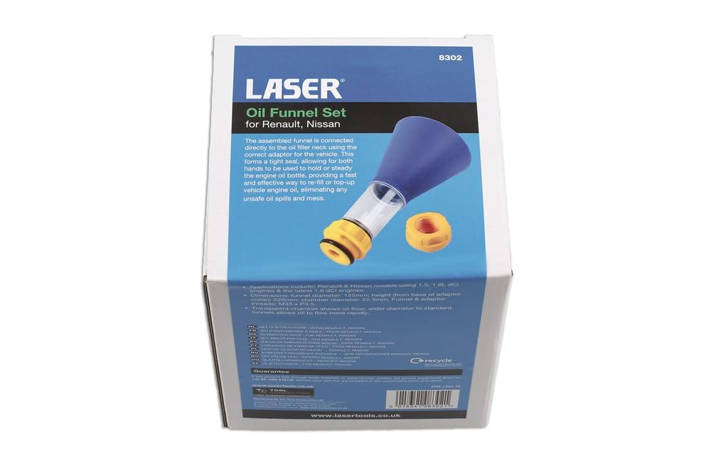 LASER TOOLS 8302 Entonnoir - huile transparent/bleu