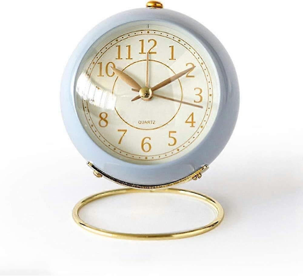 JOYHAPPST Creative Alarm Clock Ring Base Retro bedside seat clock Silent with night light student style alarm clock