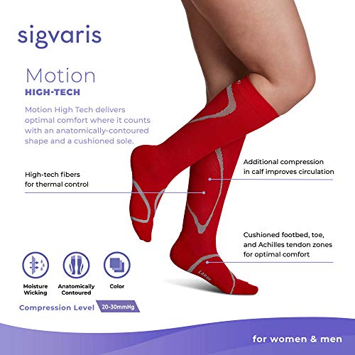 Sigvaris Men’s & Women’s Motion High Tech 412 Closed Toe Calf-High Socks 20-30Mmhg #TOP1