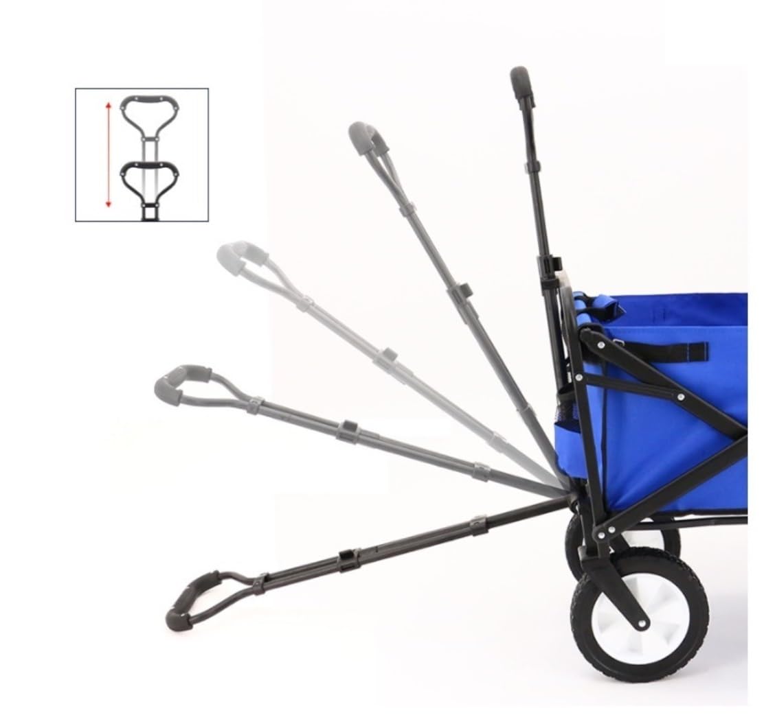Robuster faltbarer Gartenwagen – Tragbarer 4-Rad-Allzweckwagen für Camping, Angeln, Gartenarbeit, Einkaufen – Vielseitiger Rollwagen für Outdoor-Aktivitäten