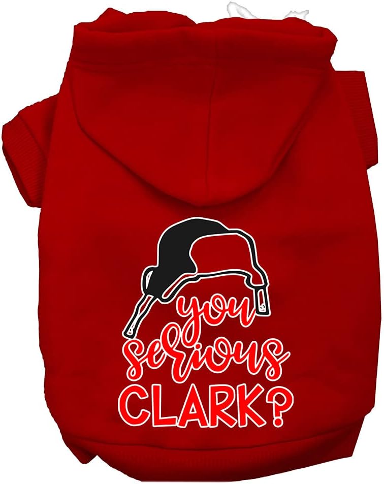 Mirage Pet Product You Serious Clark? Screen Print Dog Hoodie Red S