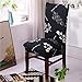 Housse de Chaise Extensible Housse Extensible Élasthanne Extensible Universelle pour Hôtels, Fêtes, Maison, Restaurants, Cuisines (8 PCS, Fleur Blanche Noire