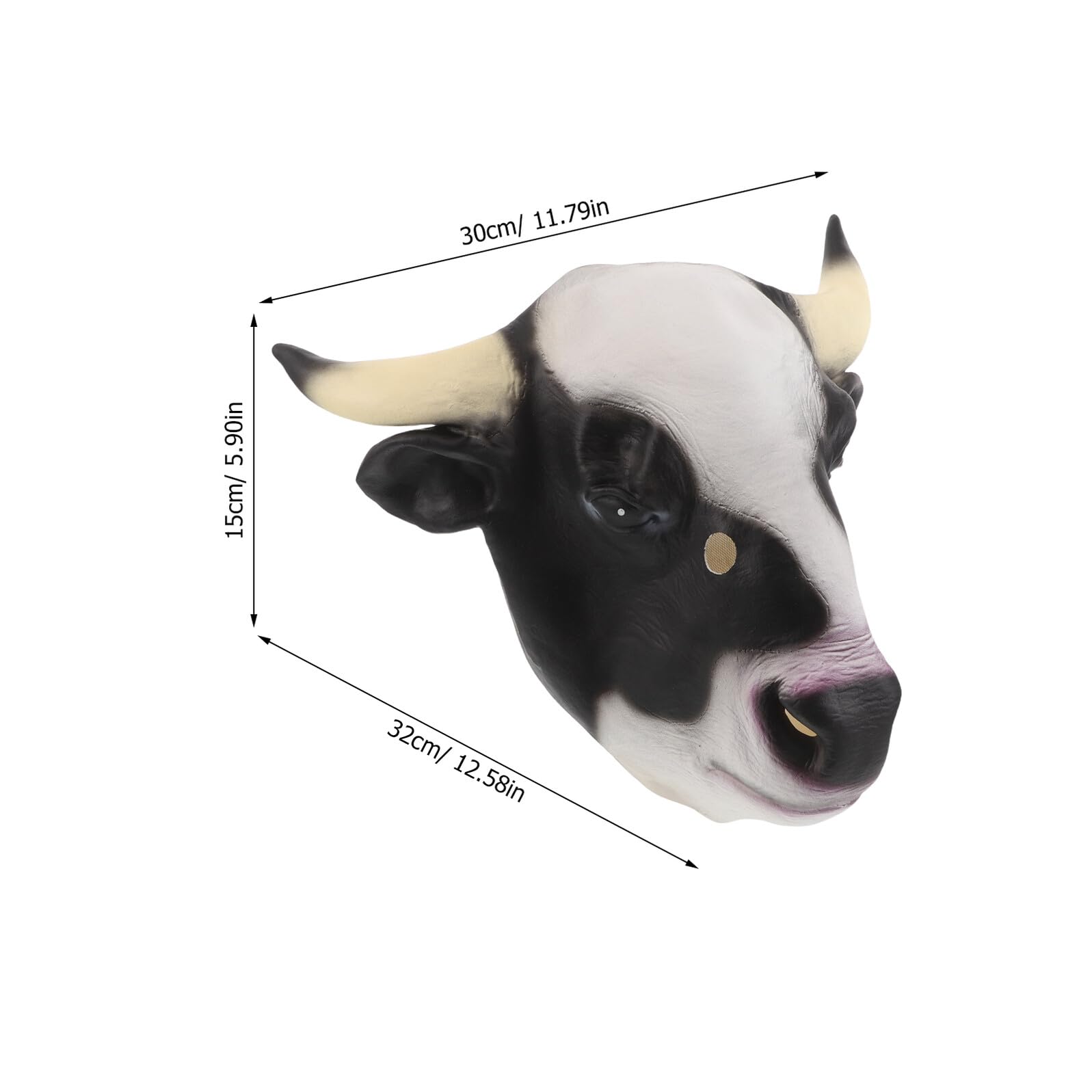 ibasenice Máscara Cabeza Látex Vaca Realista para Adultos Ligera y Duradera Accesorio Disfraces Carnaval y Fiesta Halloween Máscara Animales para Cosplay y Eventos