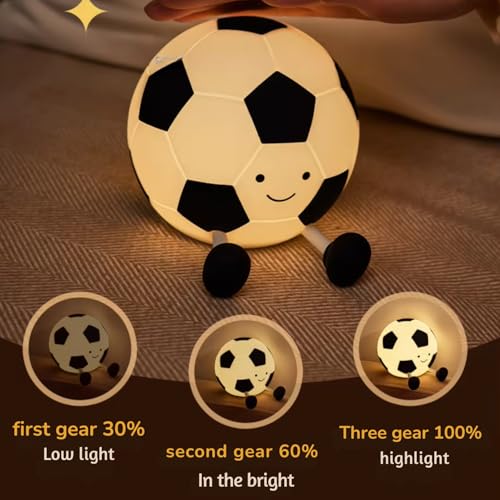 Image of One94Store Football Shape Silicone Electronic Toy for Kids, 7 Color Changing Squishy Soft Touch USB 1200mAh Rechargeable Toy, Light-Up Football Kids Electronic Toy for Bedroom, Nursery & Home Decor
