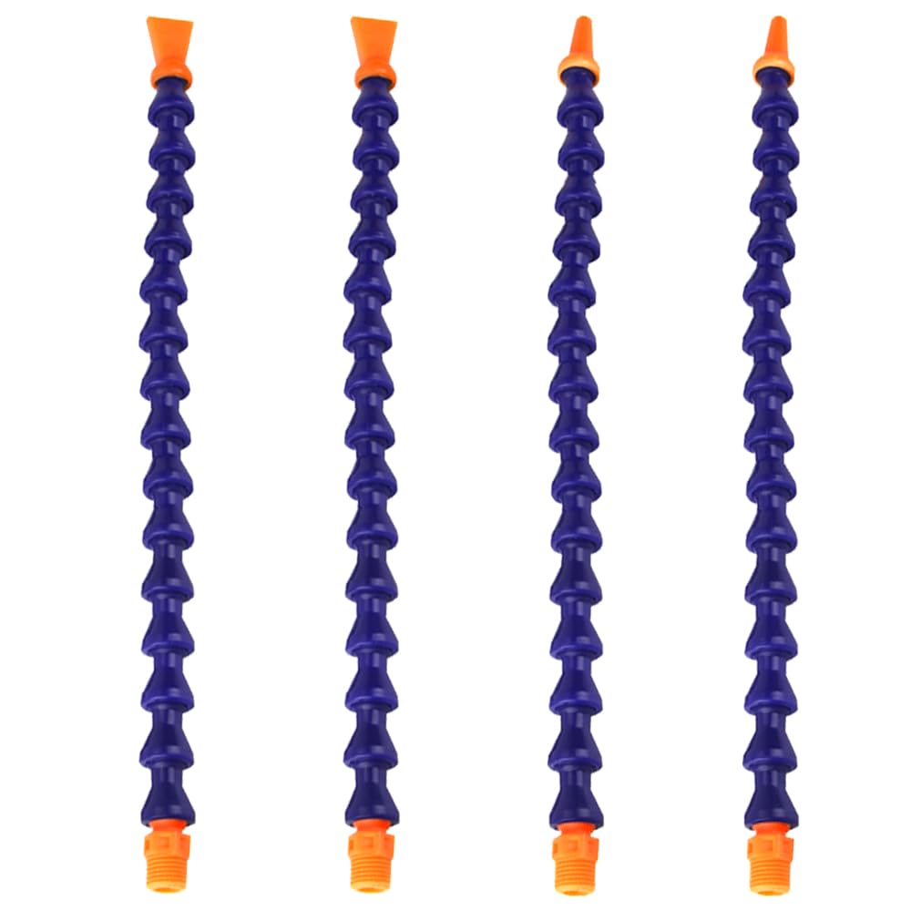 Cjingch ['Blue'] 4 Pcs Coolant Hose 1/2 Universal Flexible Coolant Pipe Plastic Round Nozzle Water Oil Coolant Pipe For Hydraulic Or Cnc Machine Water Cooling System