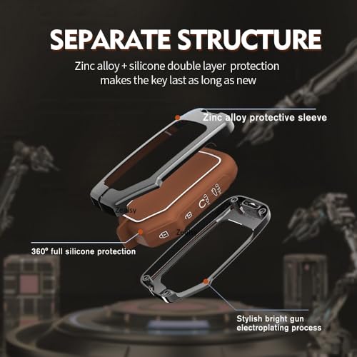 Image of Car Key Cover Compatible with Facelift Kia Seltos 2025 2024 | Sonet 2024 2025 | Carens 4 Button Smart Remote Key