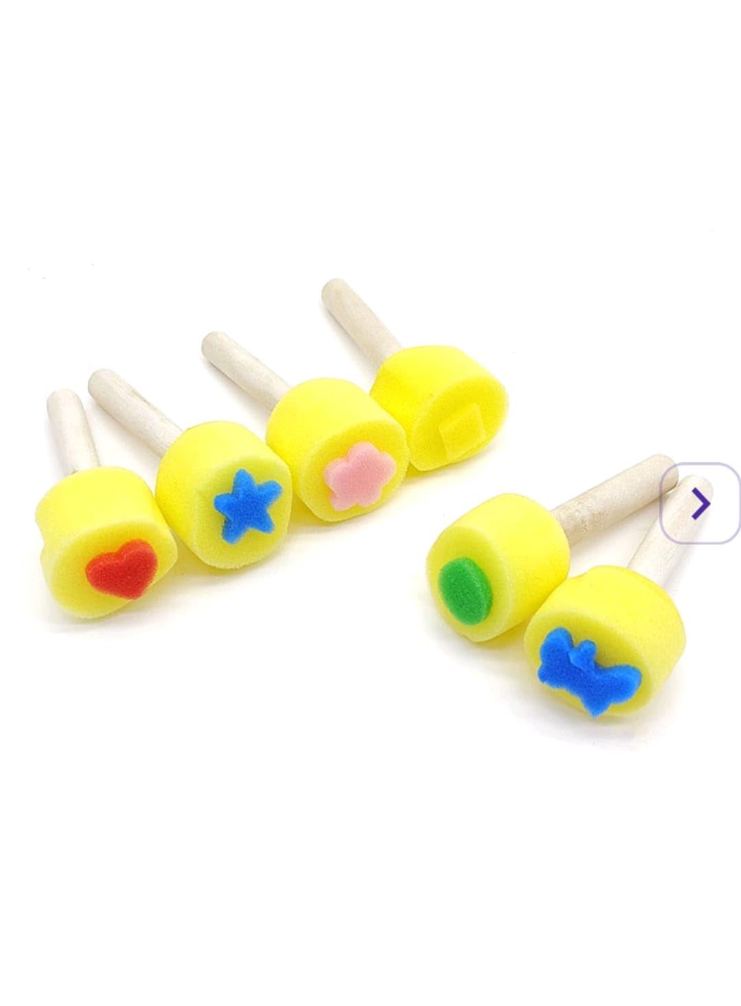 Foam Paint Brushes for Kids, 6 Pieces Flower Shape Sponge Stamps, DIY Art Drawing Tools-image-9