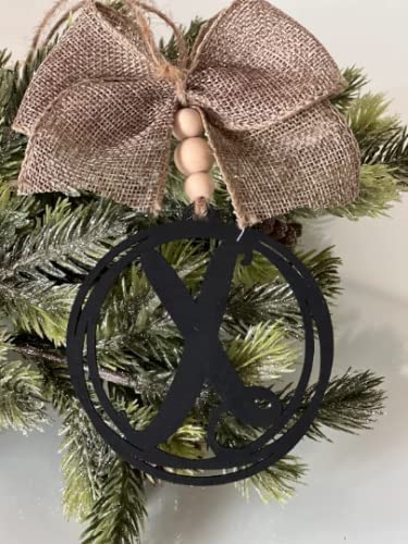 Car mirror charm Initial car accessories Monogram car charm with Leopard Burlap Black White Red Black Cow Paws — view 6