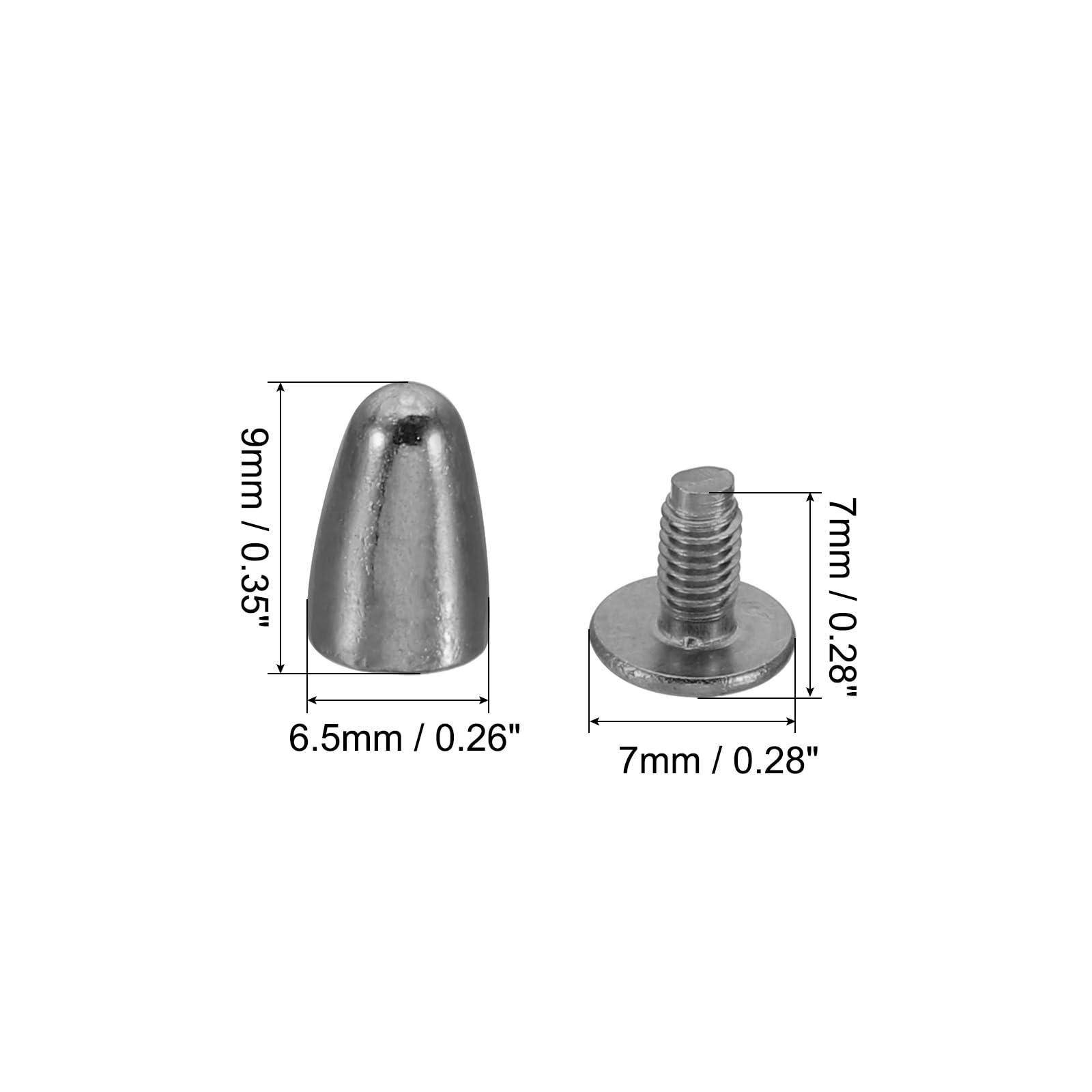 PATIKIL 9mm Studs for Clothing 20 Sets Studs and Spikes Leather Rivets Cone Spikes Metal Screw Studs for Clothing Leather Crafts Fabric Shoes Punk Bag Leathercraft - Image 2