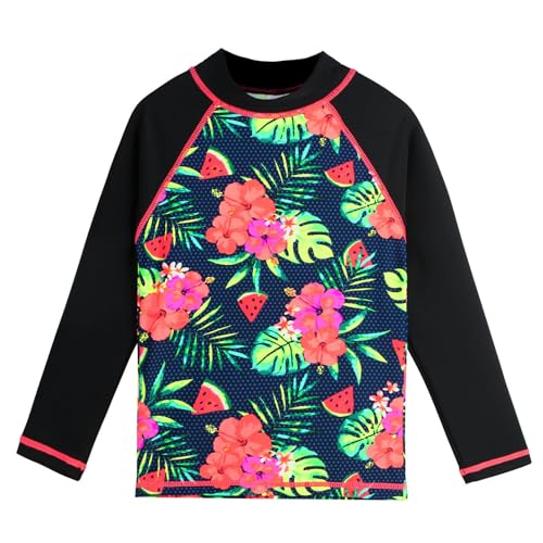Image of TFJH E Girls Swimsuit UPF 50+ UV Two Piece Long Sleeve Swimwear Rash Guard Sets 3-12Y