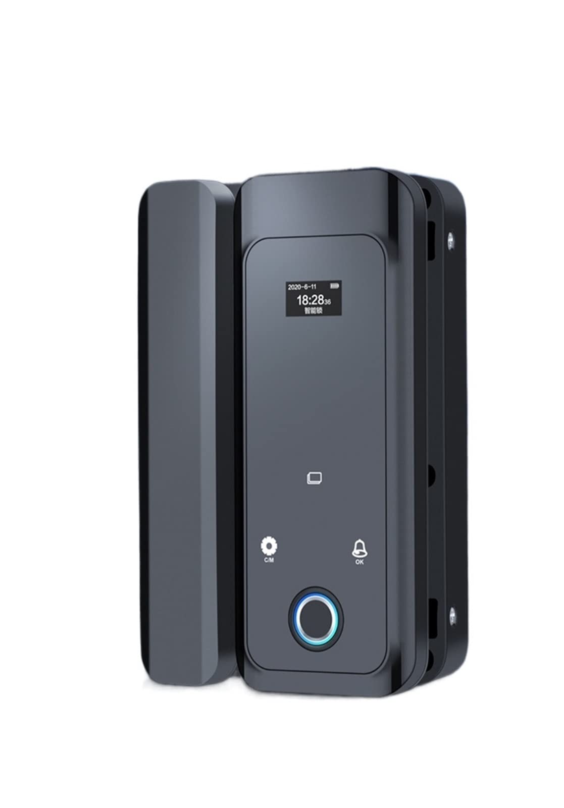 Serrure biométrique d'empreinte digitale sans câblage de câblage Smart porte verrouillage Code numérique Verre coulissant sans cadre en bois de bureaux de porte électronique(Single door 2))