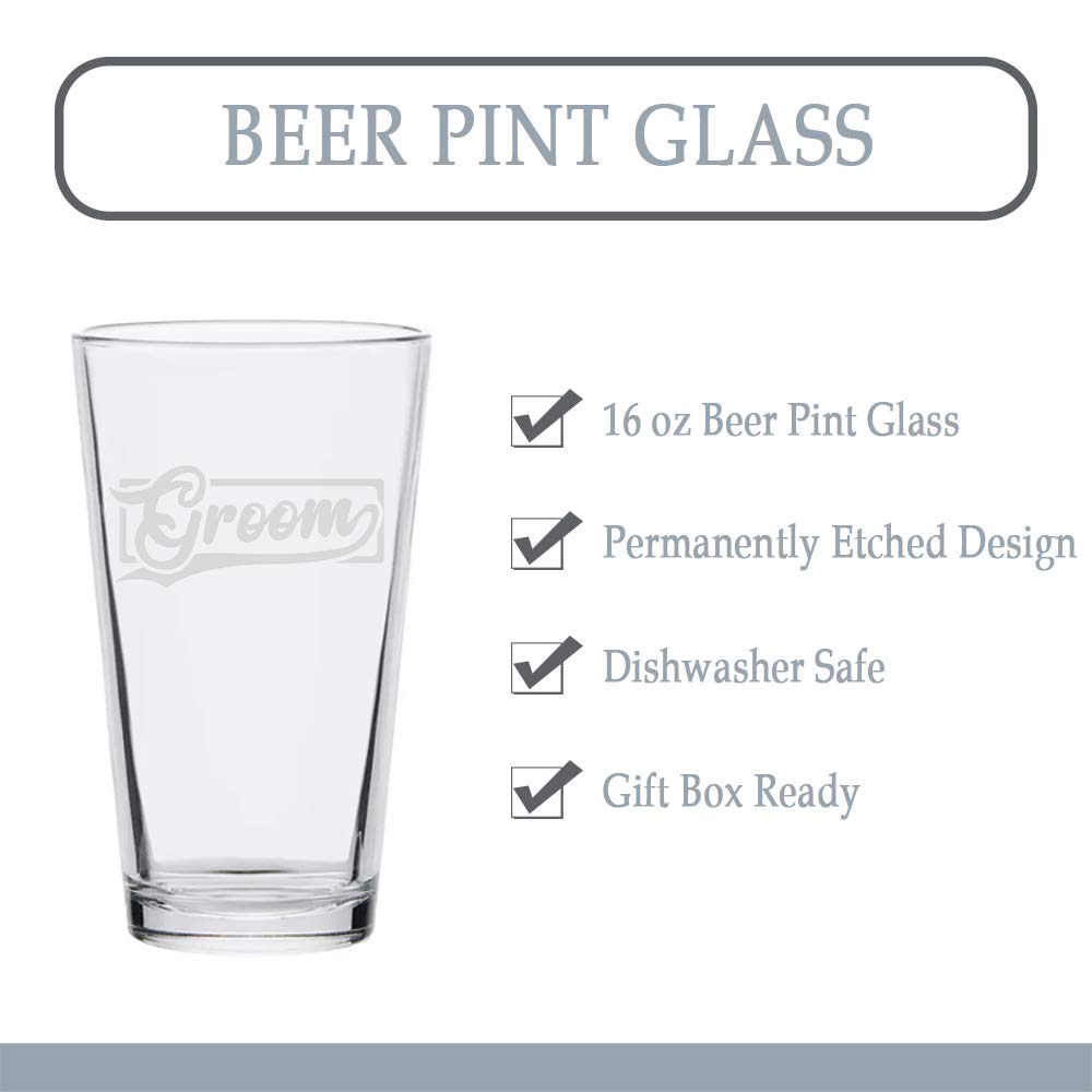 Veracco Groom Beer Glass Pint Bachelor Party Wedding Gift For Groom To Be