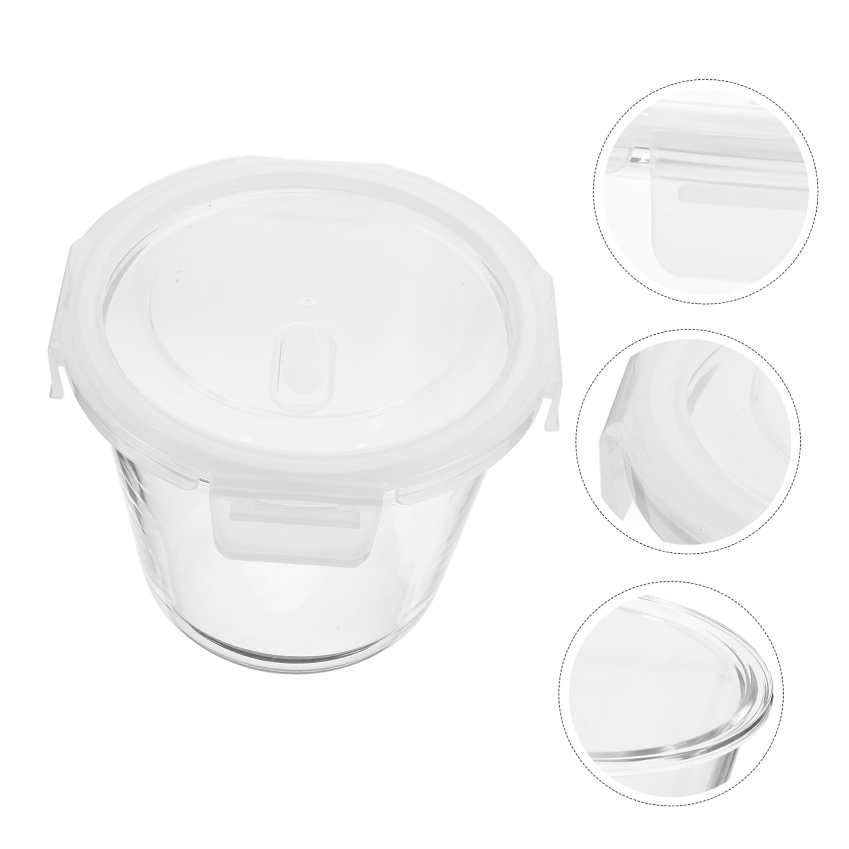 Fiambrera de Vidrio con Tapa Hermética de 700ml, Fácil de Limpiar Buen Sellado para Comedor o Restaurante Color Aleatorio
