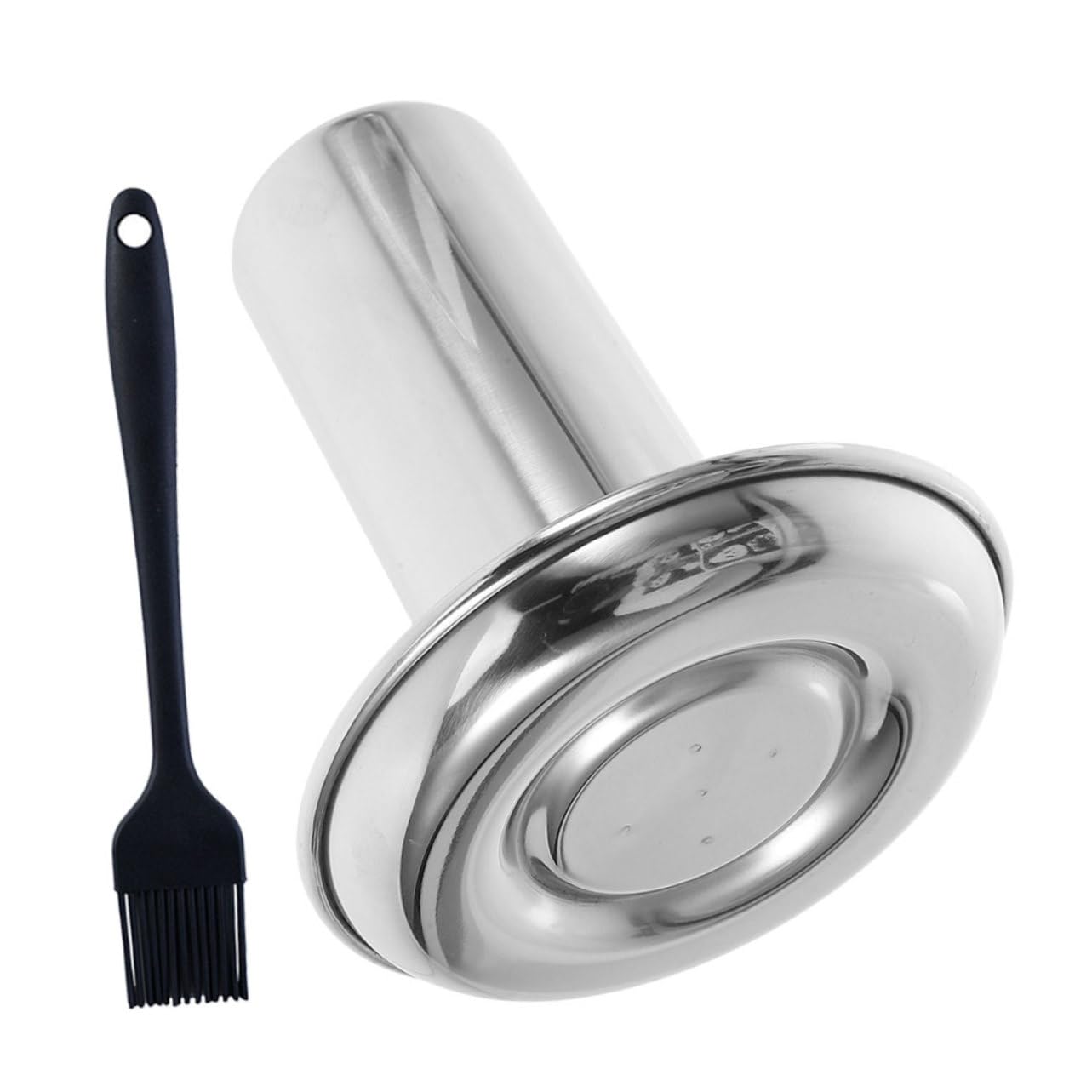 ibasenice 1 Set Stainless Steel Beer Can Chicken Roasting Pan Vertical BBQ Chicken Rack for Oven Grill Durable Stand Versatile Cooking Holder Easy to Use