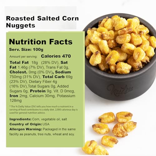 Image of NUTS U.S. - Roasted and Salted Corn Nuggets | No Aritifical Colors & Flavors | NON-GMO | Packed in Resealable Bags!!! (2 LBS)
