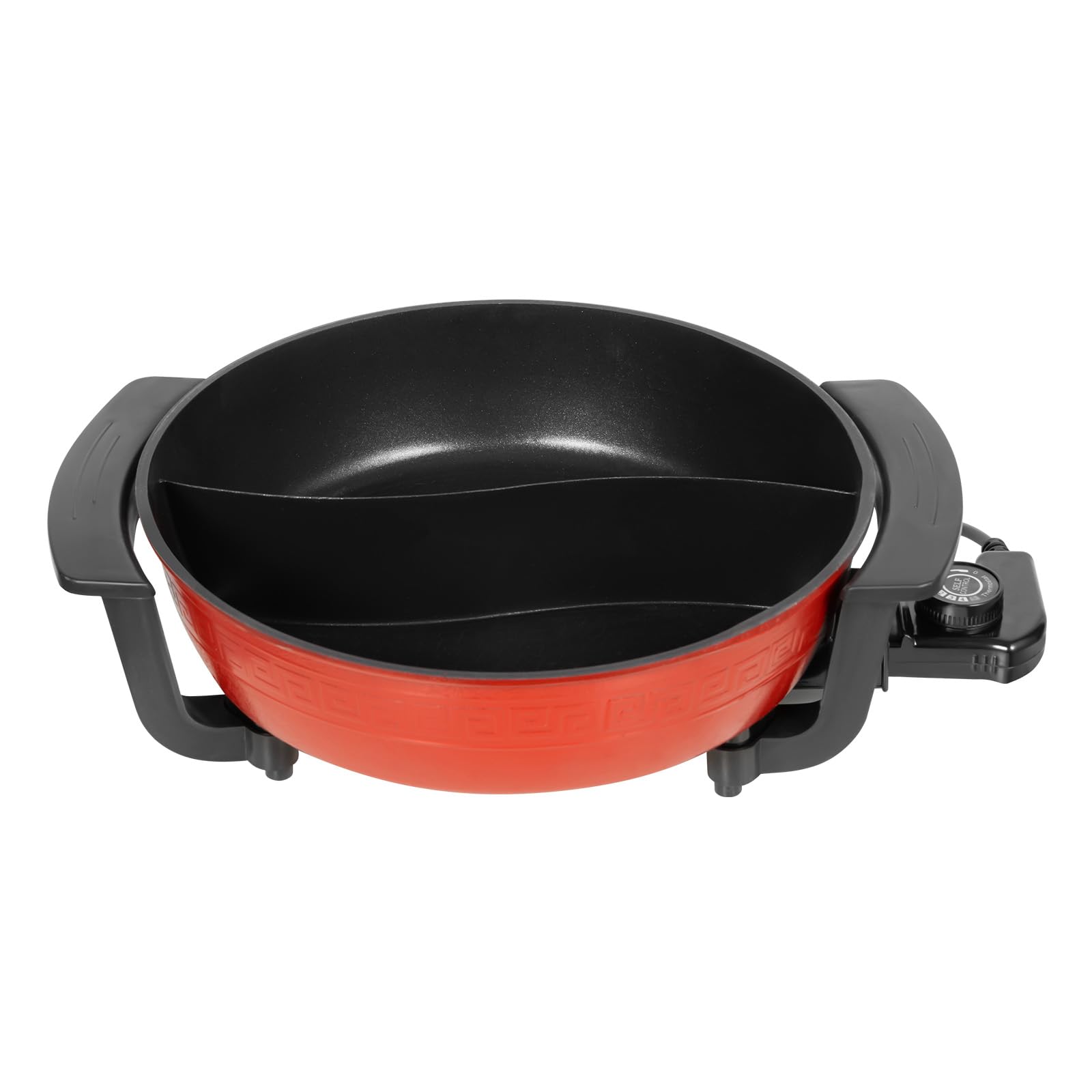 Fondue Chinoise,6L Double Pot Yin et Yang Fondue Multifonction Riz Électrique 1360W Revêtement Antiadhésif Contrôle Température,Pour Réunions Famille,Pique-Nique en Plein Air