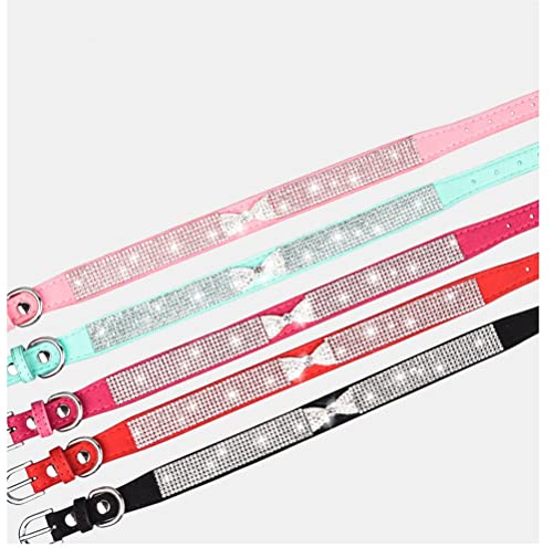 Small Dog Collar Puppy Cat Collars Diamond Bling Girl Rhinestone Cute Bowtie Female Boy Little Pet kitten Collar Fashion Hot Red M - Image 4
