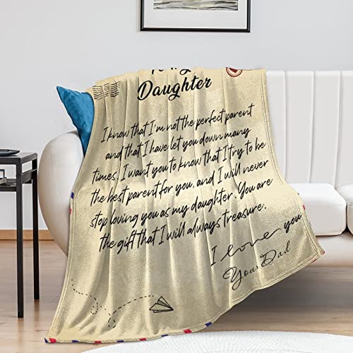 Couverture flanelle chaude et douce inscription parents cadeau fille - 8