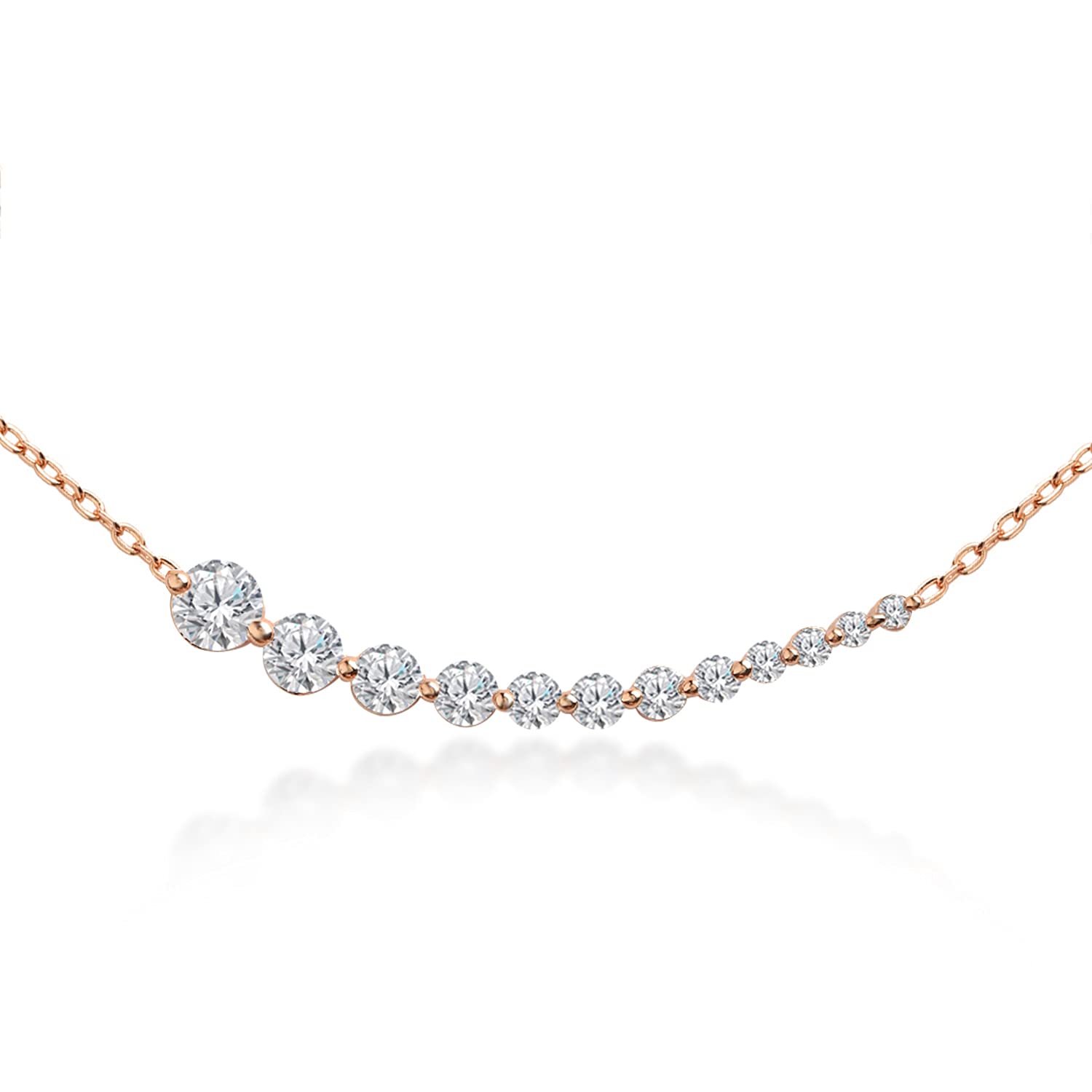 MINUTIAEPendant Necklace With Round Cut Solitaire Austrian Cubic Zirconia Diamond For Women And Girls With Extendable Chain Fashion Jewelry