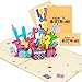 3D Biglietti Auguri Compleanno, Novantron Biglietto di Compleanno Pop-up con Busta per Famiglia, Amici e Bambini, Cartolina di Auguri di Buon Compleanno Fatto a Mano con Decorazione a Palloncino